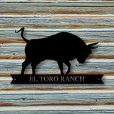 Custom Family Name Bull Sign Metal Bull Sign Farmhouse Decor Outdoor Family Sign Outdoor Decor Metal Sign Bull Ranch Sign Decorations